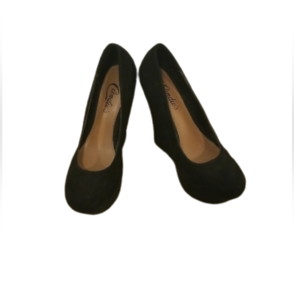 Candie's Black Wedge Heels